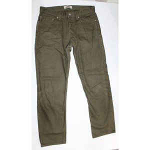 Naked & Famous Weird Guy Dark Olive Green Jeans Size 32 x 30 Cotton button fly